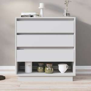 Kaelin High Gloss Chest Of 3 Drawers In White