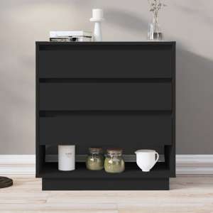 Kaelin Wooden Chest Of 3 Drawers In Black