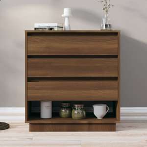 Kaelin Wooden Chest Of 3 Drawers In Brown Oak