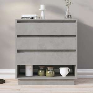 Kaelin Wooden Chest Of 3 Drawers In Concrete Effect