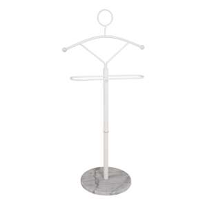 Kaibito Large Metal Valet Stand In White With Marble Base