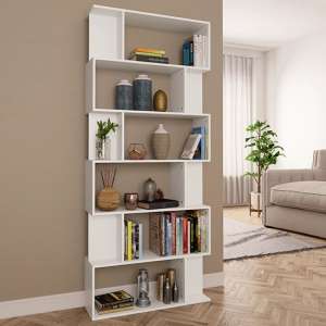 Kalle Wooden Bookcase And Room Divider In White