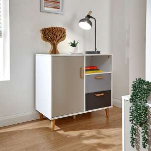 Dorridge Compact Sideboard In White With Two Drawers
