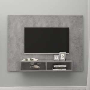 Kalona Wooden Wall Hung Entertainment Unit In Concrete Effect