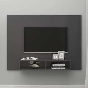 Kalona Wooden Wall Hung Entertainment Unit In Grey