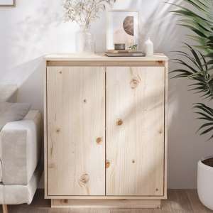 Kaloni Solid Pinewood Sideboard With 2 Doors In Natural