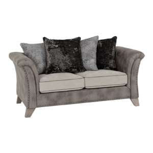 Gabriel Fabric Upholstered 2 Seater Sofa In Silver And Grey