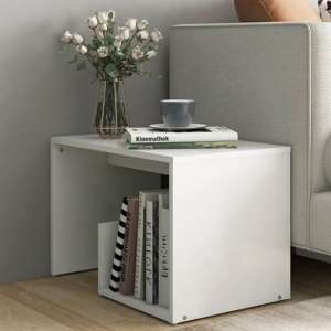 Kanoa Wooden Side Table With Ample Storage In White