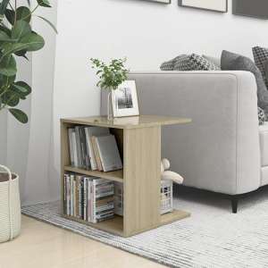 Kaori Wooden Side Table With Shelves In Sonoma Oak