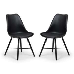 Kaili Dining Chair With Black Seat And Black Legs In Pair