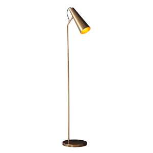 Karna Task Floor Lamp In Antique Brass And Gold Effect