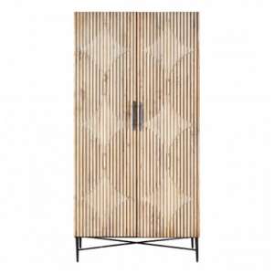 Karot Wooden 2 Doors Wardrobe In Light Grey