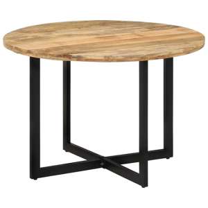 Kasani Round Solid Mango Wood Dining Table In Natural