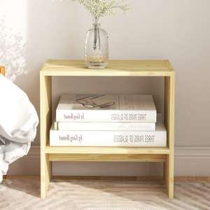Kasia Pinewood Bedside Cabinet With Undershelf In Natural