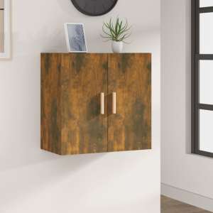 Kason Wooden Wall Storage Cabinet With 2 Doors In Smoked Oak