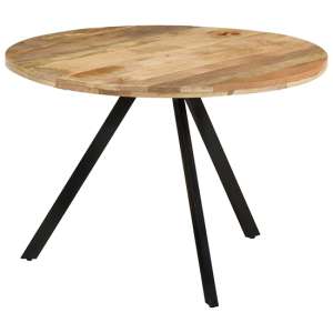 Katet Round Solid Mango Wood Dining Table In Natural