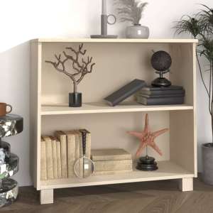 Kathy Solid Pinewood Bookcase With 2 Shelves In Honey Brown