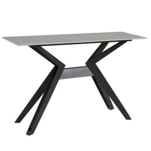 Katia Ceramic Console Table In Grey With Black Legs