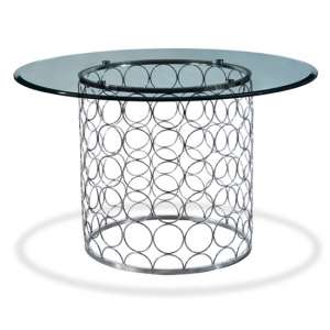 Kayla Glass Dining Table In Clear With Chrome Finish Base