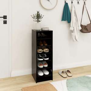 Keala Wooden Shoe Storage Rack With 6 Shelves In Black
