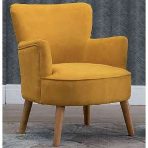 Keira Fabric Upholstered Armchair In Ochre