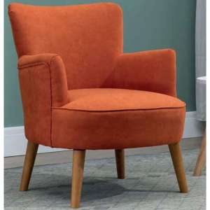 Keira Fabric Upholstered Armchair In Sunburst Orange