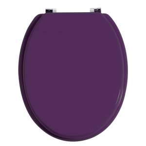 Kelant Wooden Toilet Seat In Purple With Zinc Alloy Fittings
