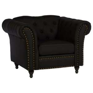 Kelly Upholstered Fabric Armchair In Black