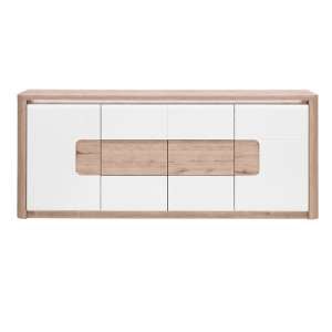 Kemble Large Sideboard In Oak And White Lacquered With LED