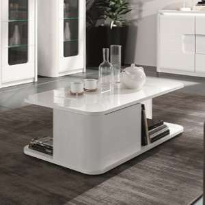 Kemble Storage Coffee Table In White High Gloss