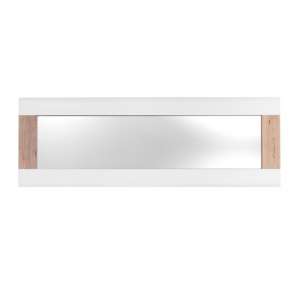 Kemble Wall Mirror In Oak And White Lacquered Gloss