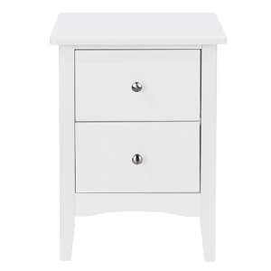 Kamuy Wooden 2 Drawers Bedside Cabinet In White
