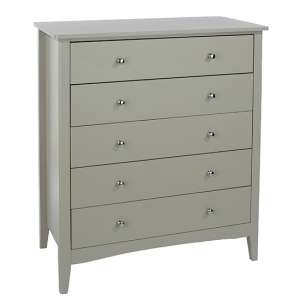 Kamuy Wooden Chest Of 5 Drawers In Grey