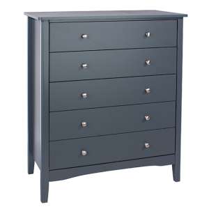 Kamuy Wooden Chest Of 5 Drawers In Midnight Blue