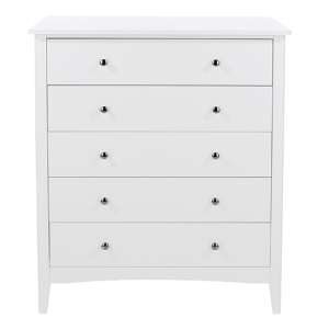Kamuy Wooden Chest Of 5 Drawers In White