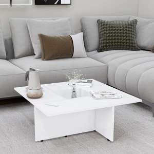 Kendrix Square Wooden Coffee Table In White