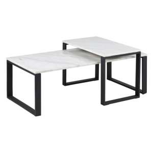 Kennesaw Marble Set Of 2 Coffee Tables In Guangxi White
