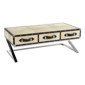 Kensick Wooden Coffee Table With 3 Drawers In Oak And Black