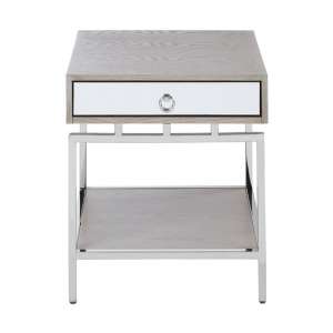 Furud Townhouse Bedside Table In Silver With 1 Drawer   