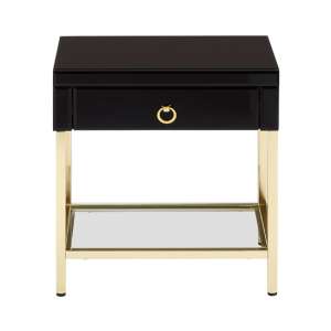 Furud Townhouse Side Table In Gold With 1 Drawer   