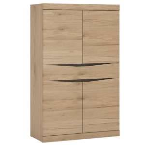 Kenstoga Wooden 4 Door 1 Drawer Storage Cabinet In Grained Oak