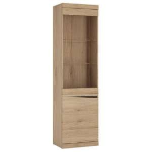 Kenstoga Left Handed 2 Doors Display Cabinet In Grained Oak