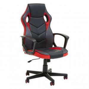 Kent PU Leather Home Office Executive Chair In Black And Red