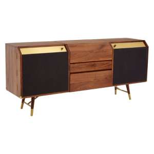 Kentona Wooden Sideboard With 2 Doors In Black And Walnut