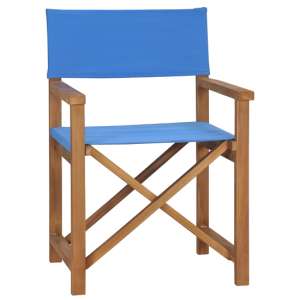 Kenya Outdoor Wooden Directors Chair In Brown And Blue