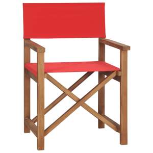 Kenya Outdoor Wooden Directors Chair In Brown And Red