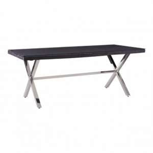 Kero Glass Top Dining Table In Black With Cross Base