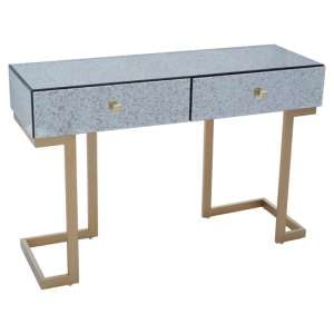 Keseni Mirrored Chest Of 6 Drawers With Brass Base In Silver