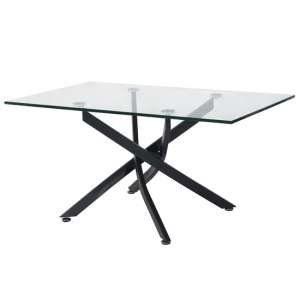 Kidwelly 1200mm Clear Glass Dining Table With Grey Metal Legs