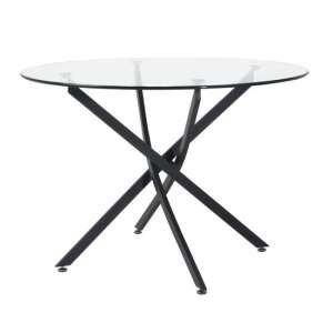 Kidwelly Round 1100mm Glass Dining Table With Grey Metal Legs